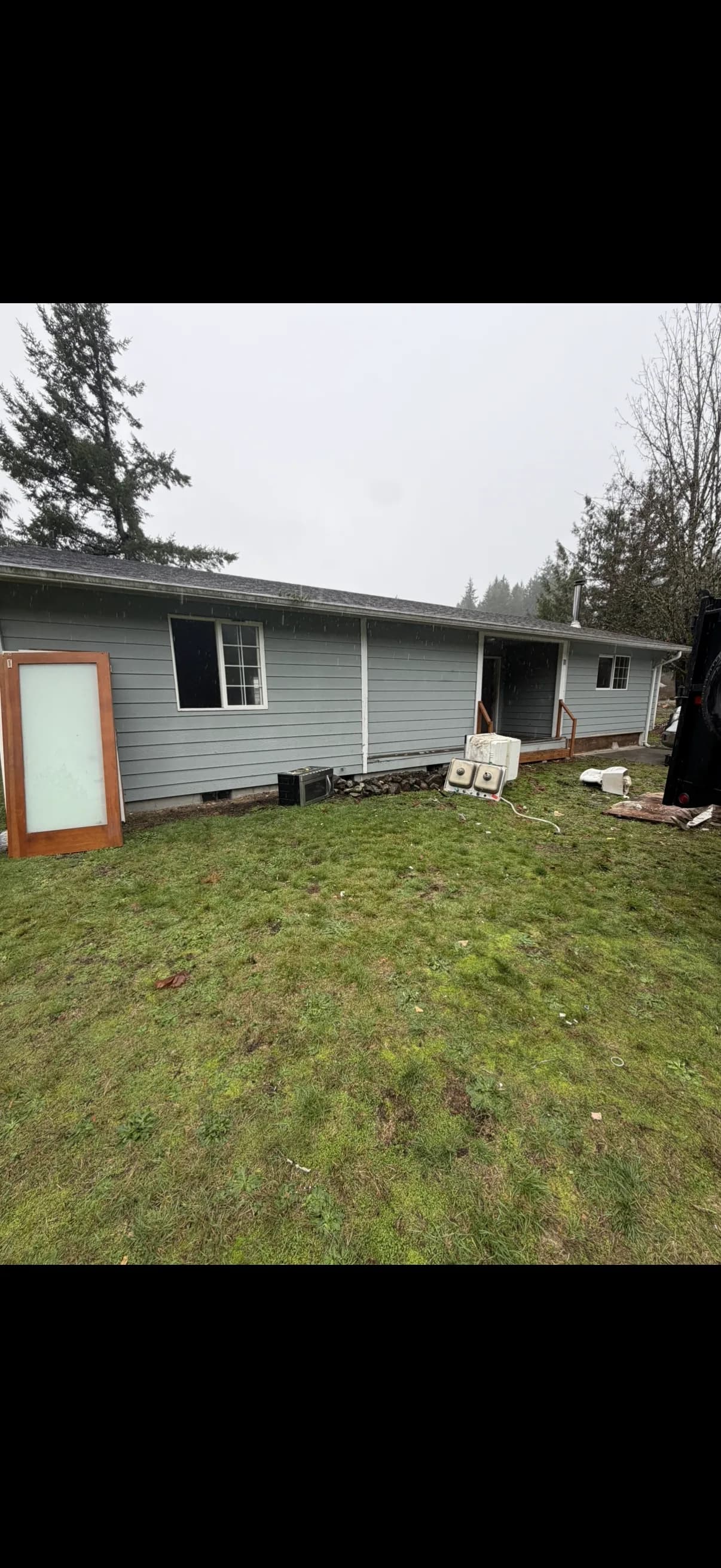 Bulk household items staged for junk removal pickup